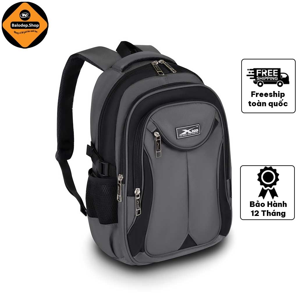Balo laptop chống sốc Xbags XB 2004 đựng laptop nam 15.6 inch vải dù chống nước xám đen phong cách!