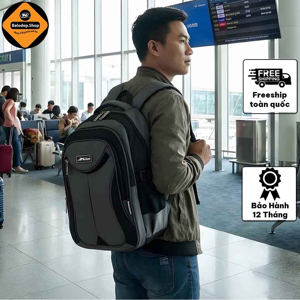 Balo laptop chống sốc Xbags XB 2004 đựng laptop nam 15.6 inch vải dù chống nước xám đen phong cách!