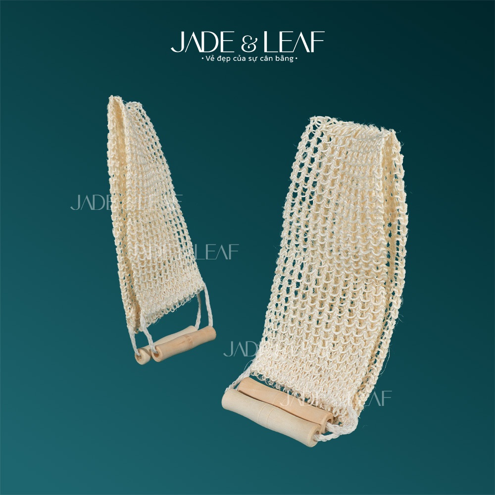 Dây Tắm Chà Lưng Sợi Đay Jade&Leaf Cao Cấp Có Tay Cầm Gỗ Tẩy Tế Bào Chết Từ Chất Liệu Tự Nhiên