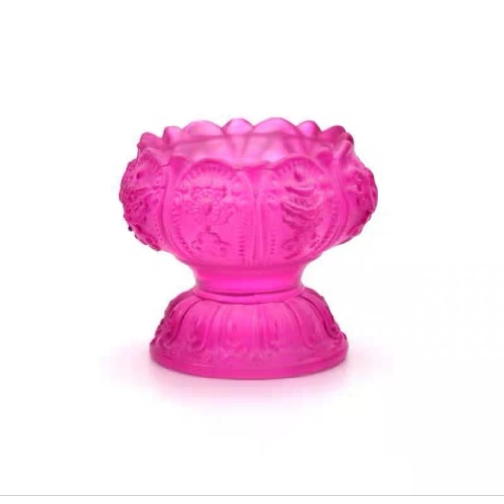 Chân đế HOA SEN lưu ly dày 5 màu (không đế)_(để nến,đèn cầy tealight gió khó tắt...)