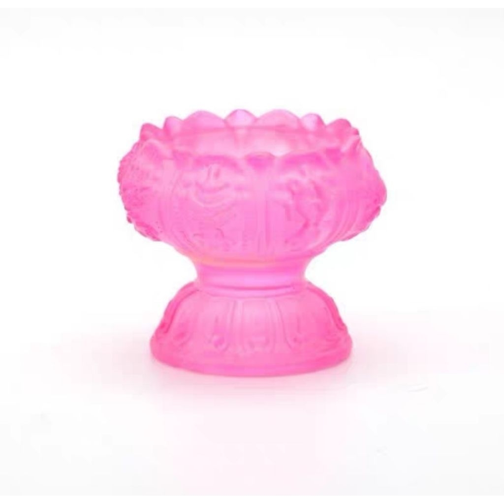 Chân đế HOA SEN lưu ly dày 5 màu (không đế)_(để nến,đèn cầy tealight gió khó tắt...)