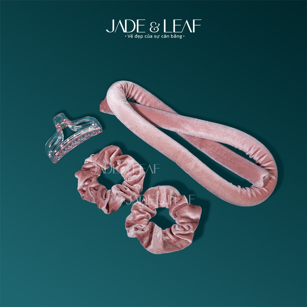 Thanh Uốn Tóc Không Nhiệt Jade&Leaf, Vãi Nhung Mềm Sóng Lơi Tự Nhiên Combo Lô Quấn 4 Món Dễ Dùng