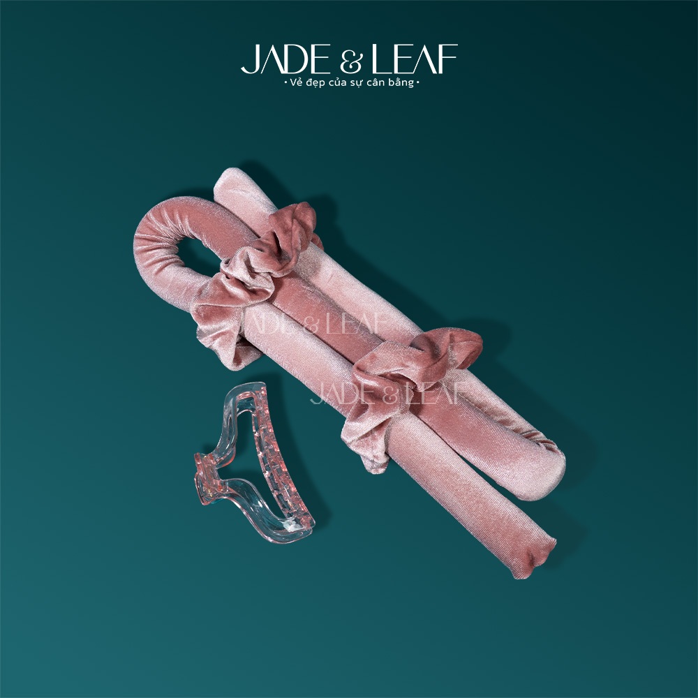 Thanh Uốn Tóc Không Nhiệt Jade&Leaf, Vãi Nhung Mềm Sóng Lơi Tự Nhiên Combo Lô Quấn 4 Món Dễ Dùng