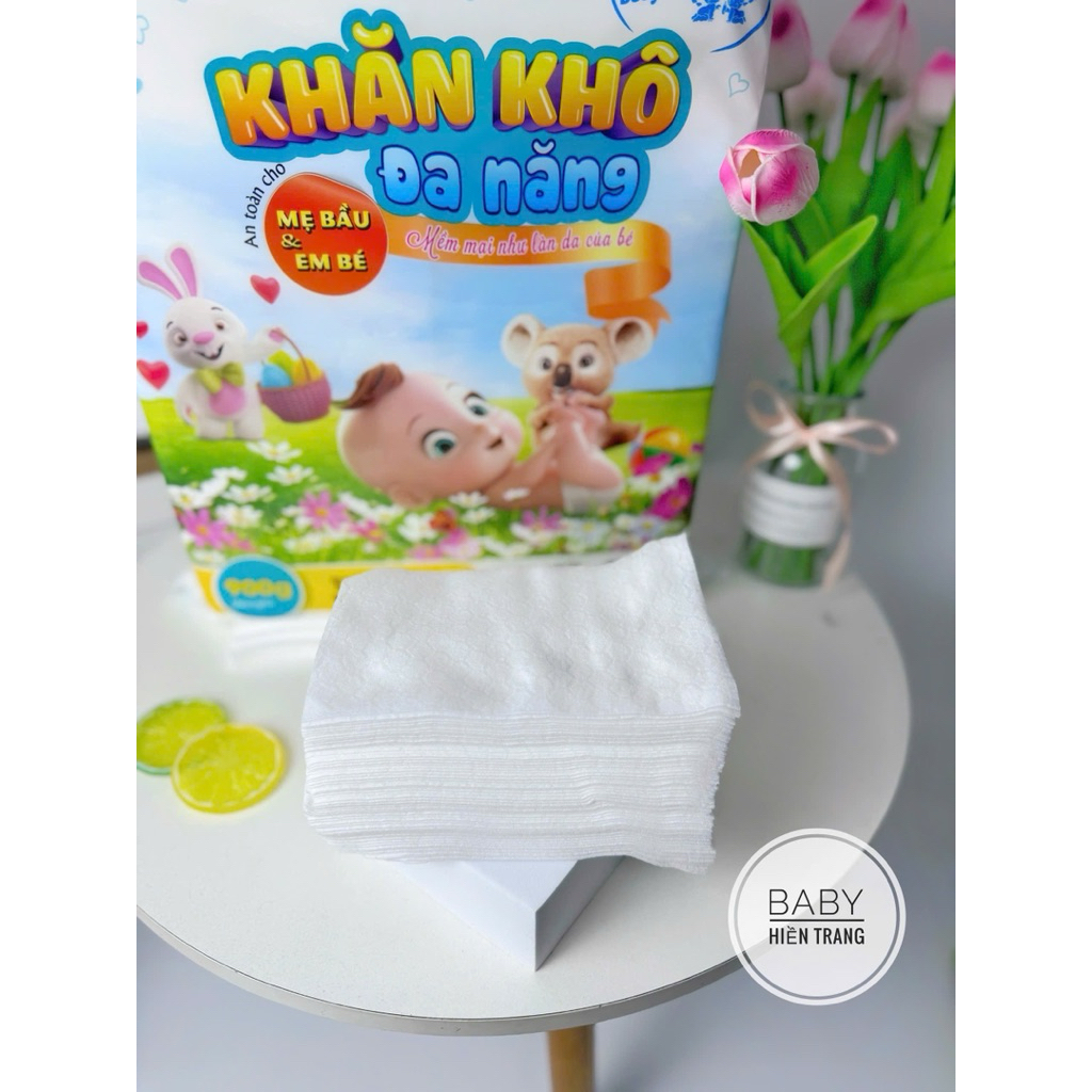 (Cao Cấp) Khăn khô đa năng Hiền Trang 900gram mềm mịn, thấm hút tốt cho bé yêu