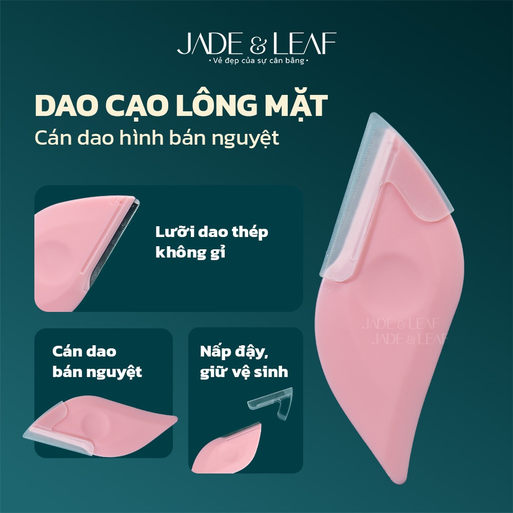 Dao Cạo Lông Mặt Jade&Leaf Hình Bán Nguyệt, Thiết kế Thông Minh Cạo Râu Siêu Bén Nhỏ Gọn Tiện Lợi