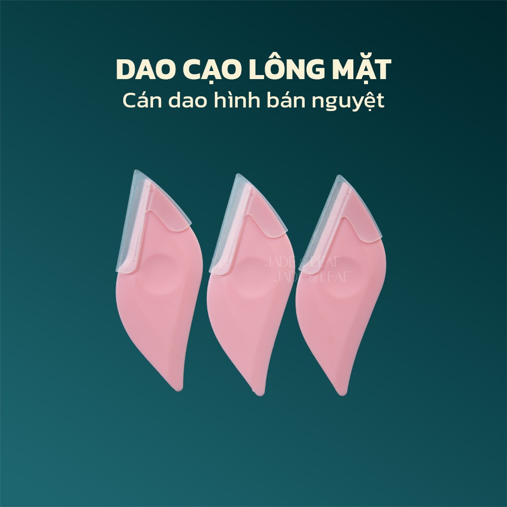 Dao Cạo Lông Mặt Jade&Leaf Hình Bán Nguyệt, Thiết kế Thông Minh Cạo Râu Siêu Bén Nhỏ Gọn Tiện Lợi