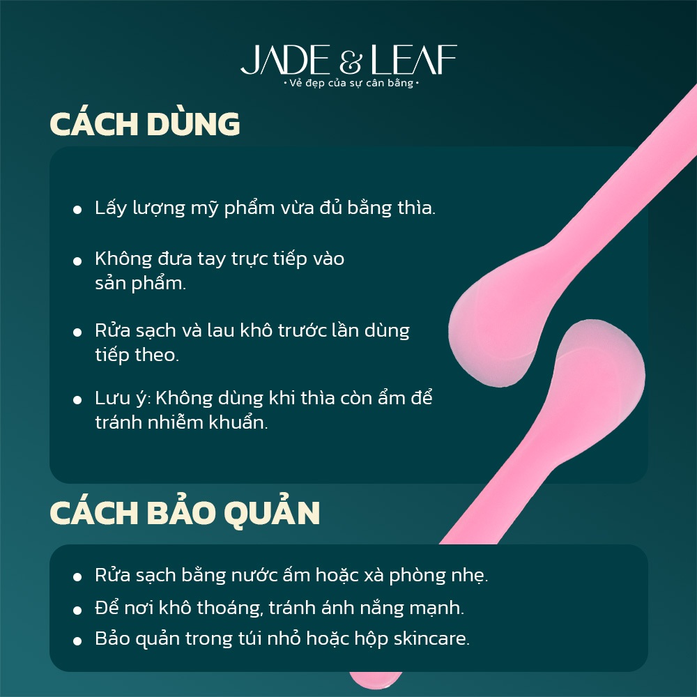 Muỗng Thìa Lấy Sản Phẩm Jade&Leaf, Kem Body Mỹ Phẩm Tiện Dụng, Chất Liệu Nhựa An Toàn Cho Sức Khoẻ