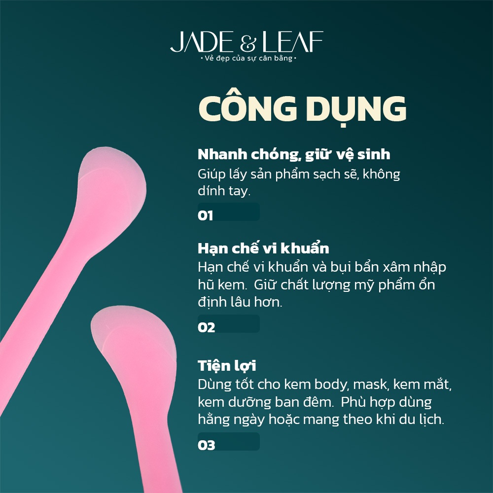 Muỗng Thìa Lấy Sản Phẩm Jade&Leaf, Kem Body Mỹ Phẩm Tiện Dụng, Chất Liệu Nhựa An Toàn Cho Sức Khoẻ