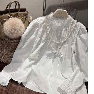 Áo Sơ Mi New (Ko kèm Dây) Cổ Bèo Tay Ôm Dáng Oversize