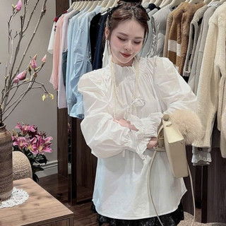 Áo Sơ Mi New (Ko kèm Dây) Cổ Bèo Tay Ôm Dáng Oversize
