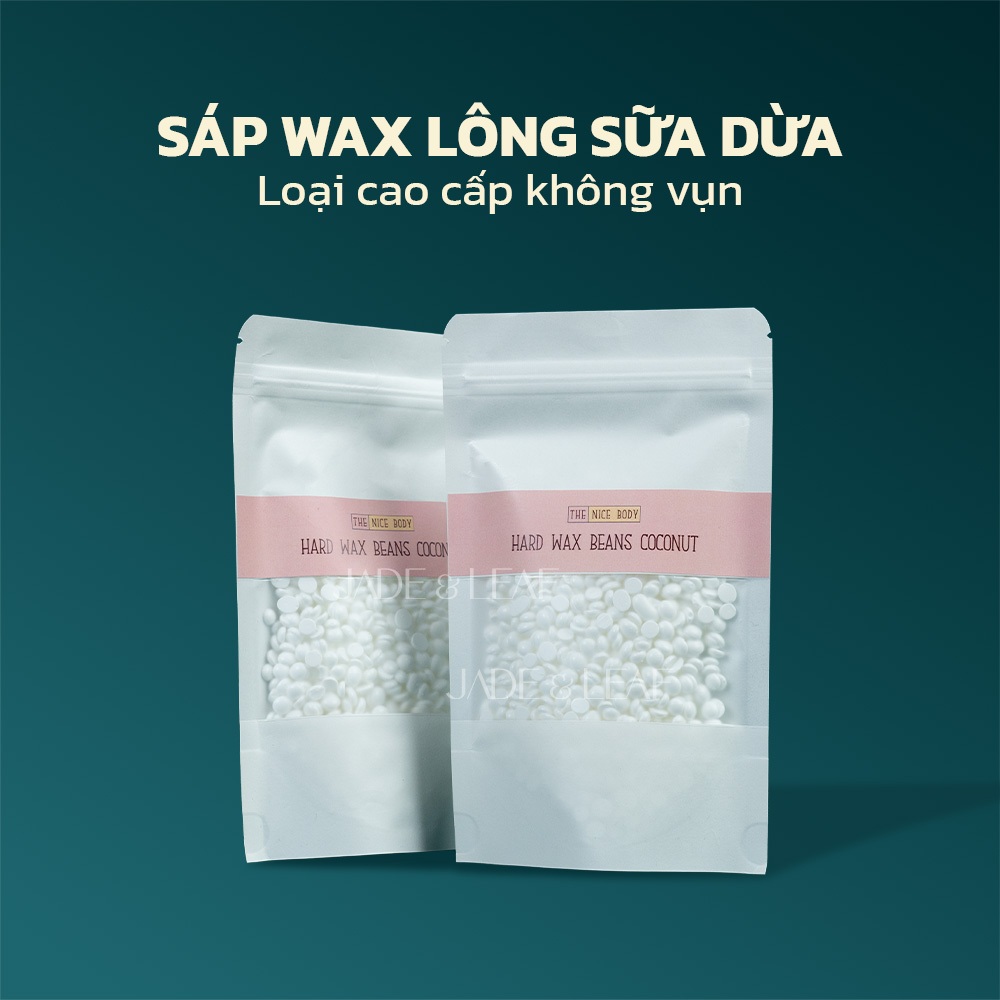 Sáp Wax Lông Nóng Dừa Sữa Jade&Leaf, Loại Cao Cấp Không Vụn Siêu Bám Lông Tặng Kèm Que Wax