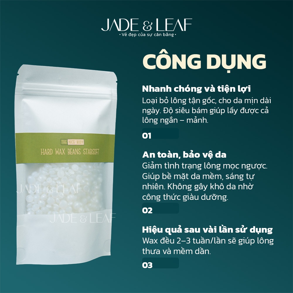 Sáp Wax Lông Trong Suốt Jade&Leaf Cao Cấp, Wax Lông Tay Chân Nách Siêu Bám Phù Hợp Cho Mọi Loại Da