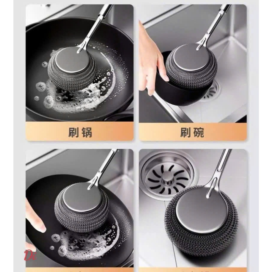 Cây Cọ Rửa Xoong Nồi Inox 304 Đầu Bi Thép Thay Thế – Cọ Rửa Nhà Bếp Chống Gỉ, Siêu Sạch
