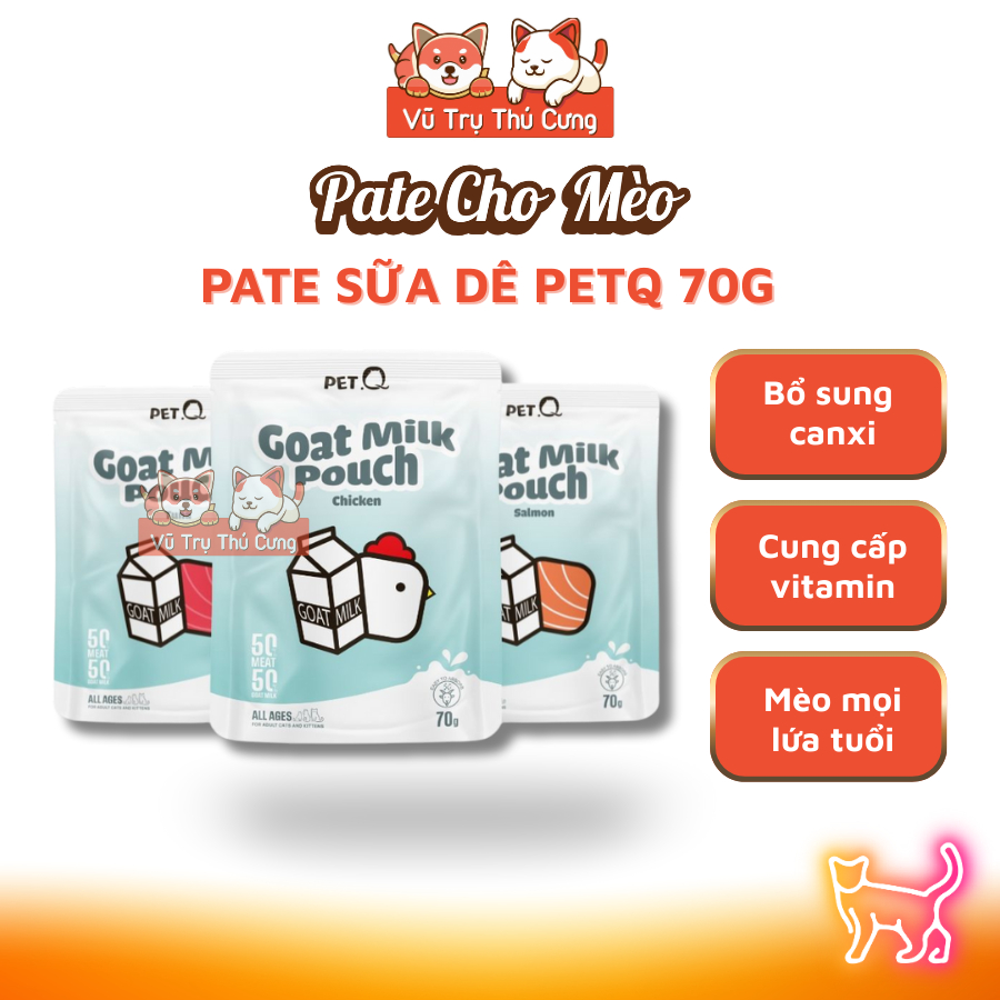 Pate Sữa Dê Cho Mèo Tốt Cho Tiêu Hóa PetQ 70g