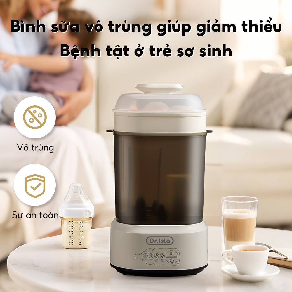 Máy khử trùng & sấy khô không khí cho bé Dr. Isla N36, làm khô và kháng khuẩn ba trong một Vật liệu PP BPA Free