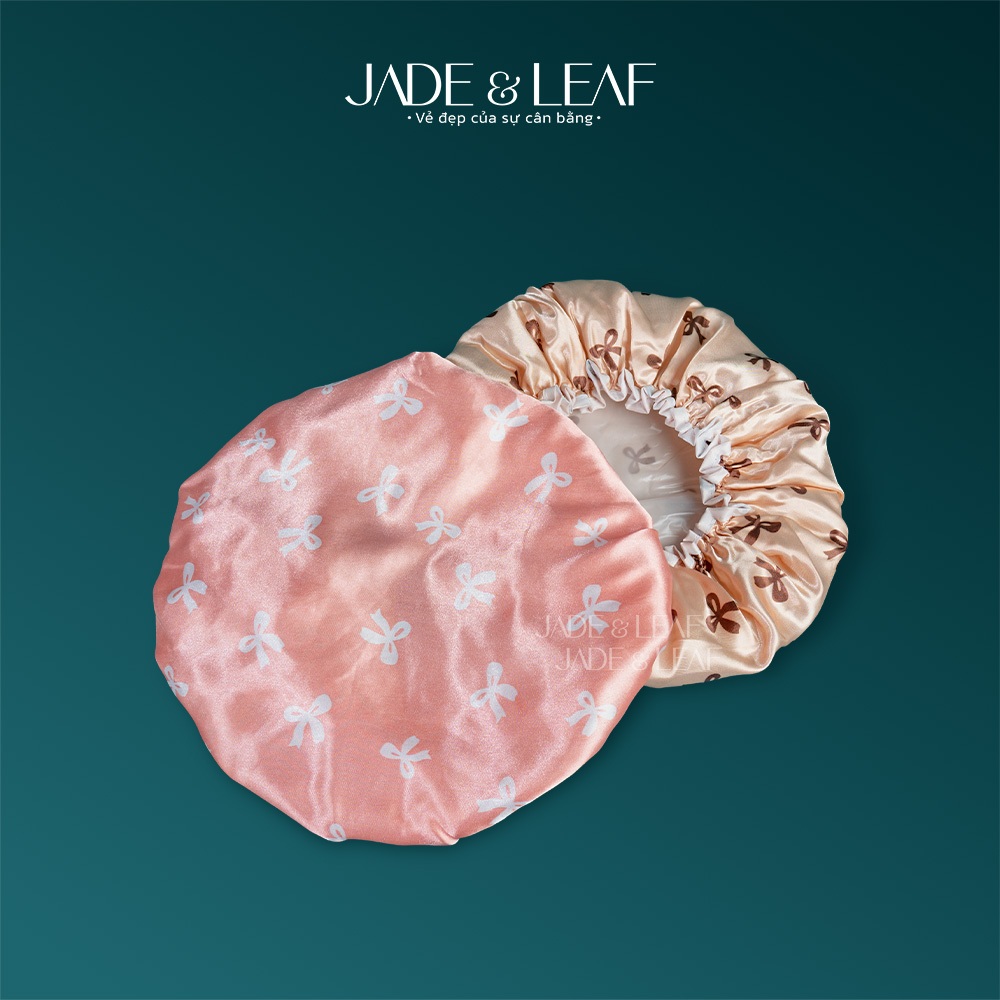 Mũ Tắm Trùm Đầu Jade&Leaf Cao Cấp, 2 Lớp Chống Nước Tốt Dùng Chùm Khi Tắm Ủ Tóc Oil Skincare