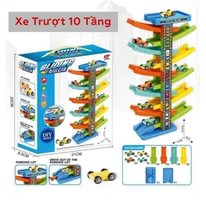 Đồ Chơi Ô Tô Cầu Trượt Tháp Xe Trượt Ziczac 10 Tầng Đồ Chơi Rèn Luyện Trí Tuệ Cho Bé