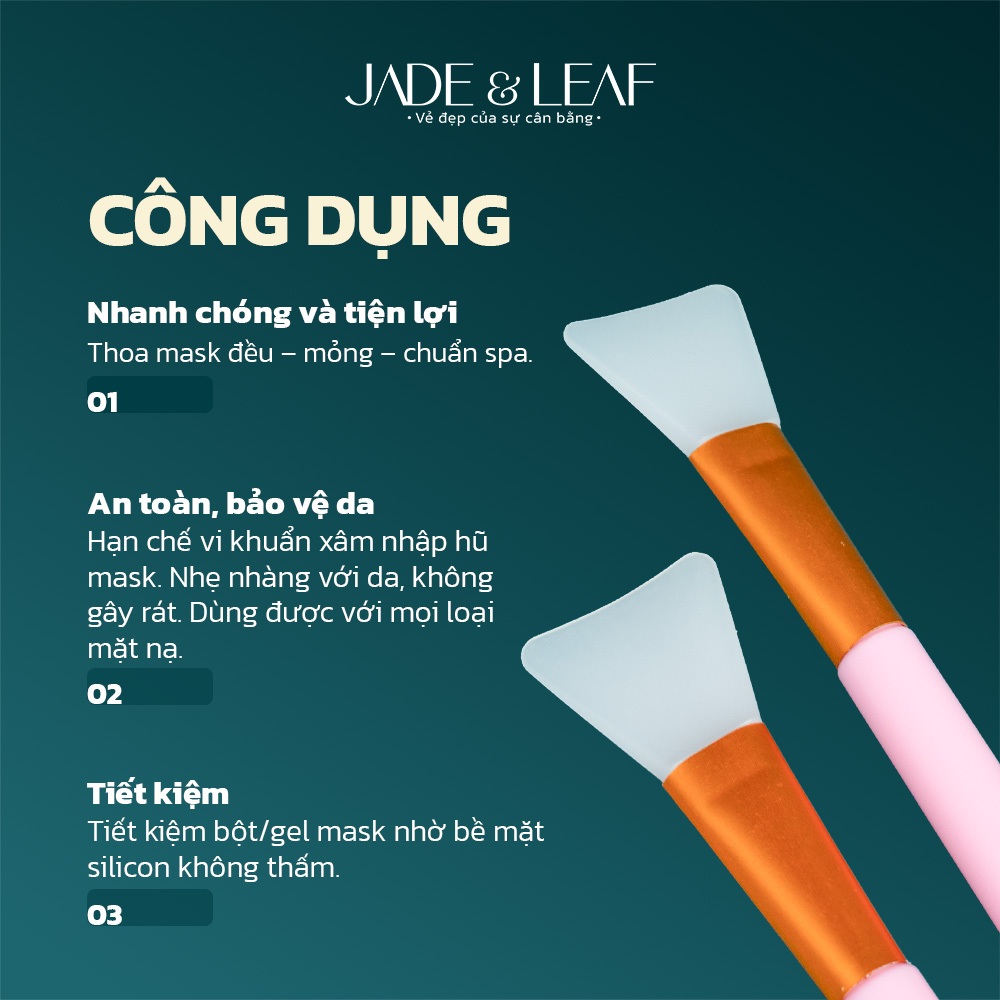 Cọ Đắp Mặt Nạ Silicon Jade&Leaf 1 Đầu Cao Cấp, Quét Bột An Toàn Lành Tính Dễ Vệ Sinh Tiện Lợi