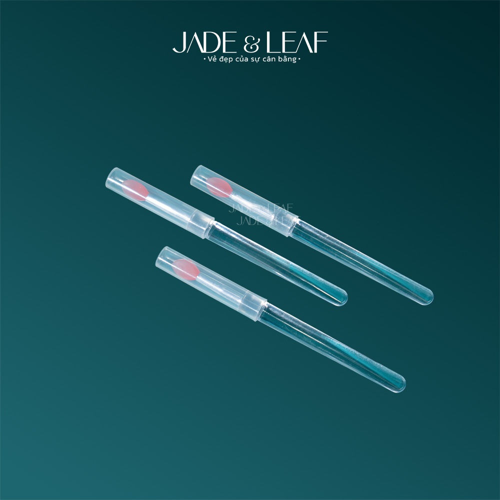 Cọ Tô Son Môi Silicon Jade&Leaf, Thiết Kế Sang Trọng Cán Dài Silicon Tiện Lợi An Toàn Thân Thiện