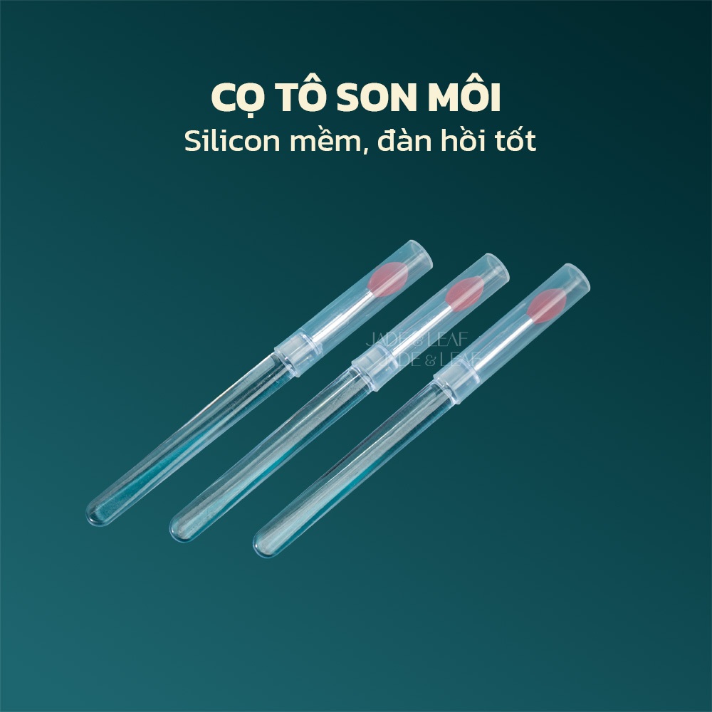 Cọ Tô Son Môi Silicon Jade&Leaf, Thiết Kế Sang Trọng Cán Dài Silicon Tiện Lợi An Toàn Thân Thiện