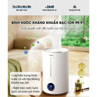 Máy Phun Sương Tạo Ẩm QCOOKO Ion Ag+ Diệt Khuẩn Tự Ngắt Khi Hết Nước Bảo Hành 12 Tháng