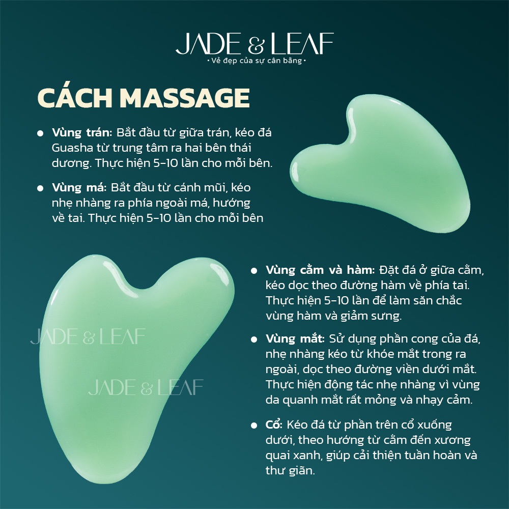 Đá Massage Mặt Guasa Jade&Leaf, Đá Thạch Anh Thiên Nhiên Nâng Cơ Mát Xa Cải Thiện Giấc Ngủ