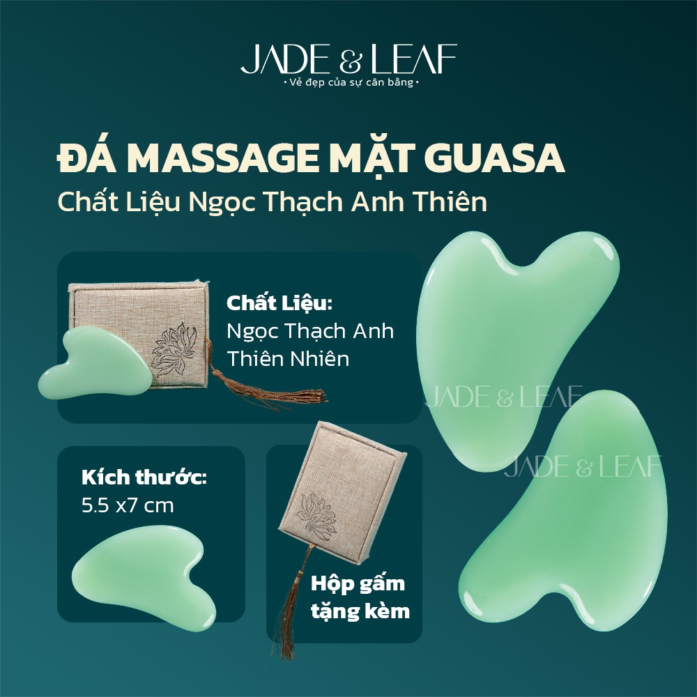 Đá Massage Mặt Guasa Jade&Leaf, Đá Thạch Anh Thiên Nhiên Nâng Cơ Mát Xa Cải Thiện Giấc Ngủ