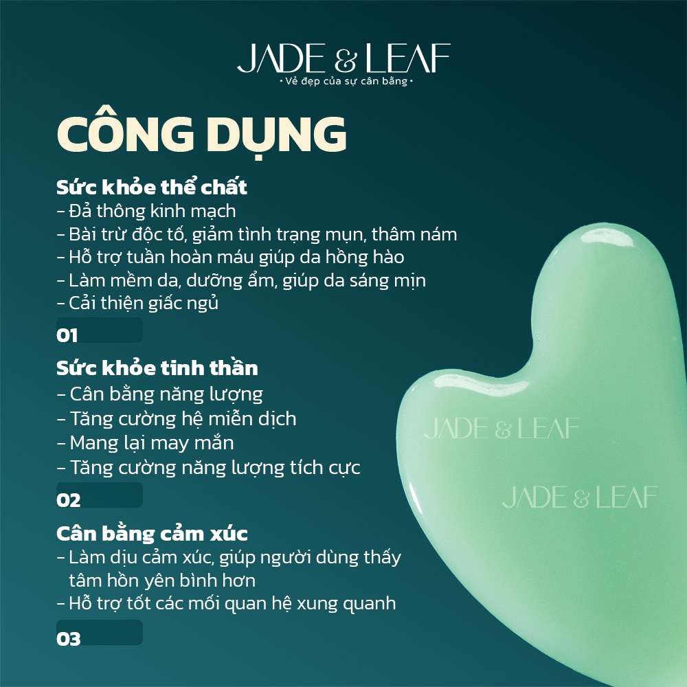 Đá Massage Mặt Guasa Jade&Leaf, Đá Thạch Anh Thiên Nhiên Nâng Cơ Mát Xa Cải Thiện Giấc Ngủ