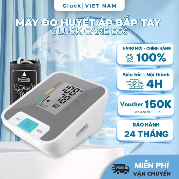 Máy Đo Huyết Áp Bắp Tay GLUCK B56 - Dùng Bin Đo Nhịp Tim Chính Xác Cao Tự Động – 2