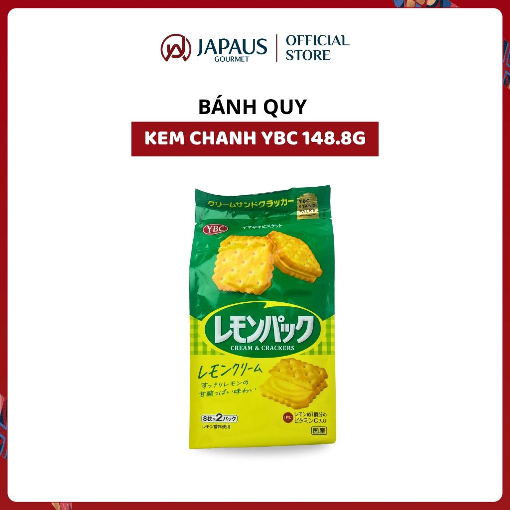 Bánh Quy Kẹp Kem Chanh Tươi Mát YBC 148.8g Nhật Bản Ăn Kèm Trà Cà Phê — JAPAUS GOURMET