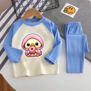 🌸 ĐỒ BỘ BÉ GÁI DÀI TAY GÂN MỀM MỊN – HÌNH DỄ THƯƠNG 🌸 DG475