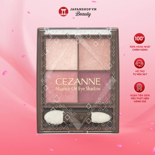 Phấn mắt Cezanne Phấn mắt 4 ô Nuance On Eye Shadow -  bảng mắt 4 ô bền màu, lên màu chuẩn chính hãng Nhật Bản