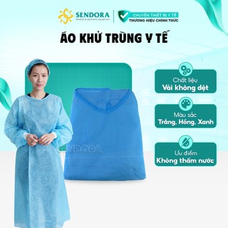 Bịch 10 áo khử trùng y tế vải không dệt dùng 1 lần, Áo bảo hộ y tế dùng cho spa, thẩm mỹ, tiểu phẫu