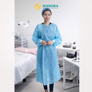 Bịch 10 áo khử trùng y tế vải không dệt dùng 1 lần, Áo bảo hộ y tế dùng cho spa, thẩm mỹ, tiểu phẫu