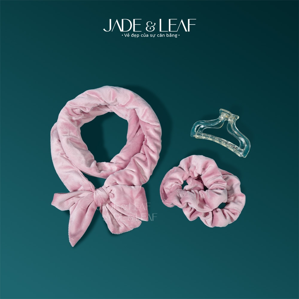 Thanh Uốn Tóc Không Nhiệt Lõi Cao Su Vải Nhung Jade&Leaf Gợn Sóng Mềm Combo Lô Quấn 4 Món Dễ Sử Dụng
