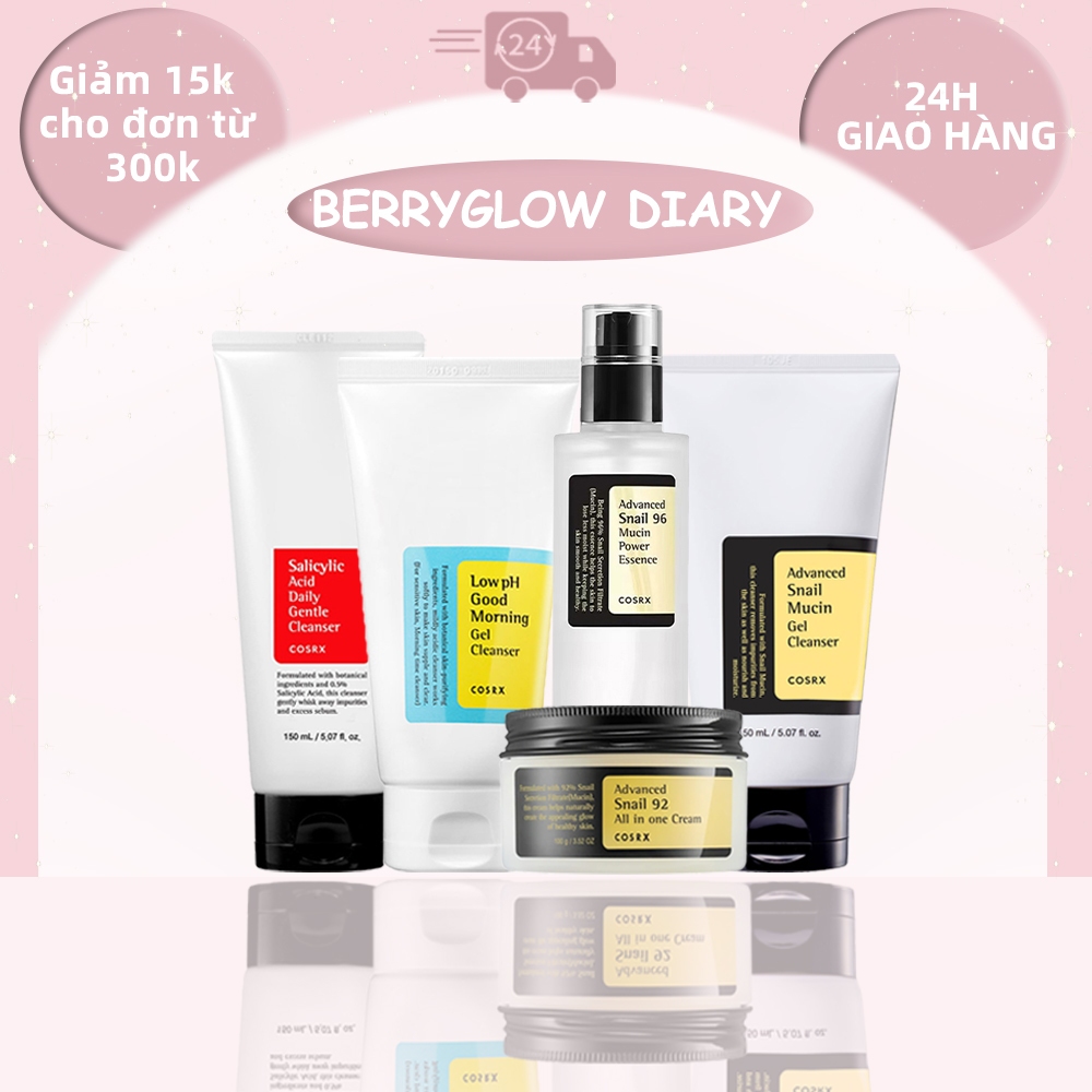 Combo Dưỡng Da COSRX Snail Cao Cấp – Làm Sạch, Cấp Ẩm & Phục Hồi Da Toàn Diện (Tinh Chất + Kem Dưỡng)
