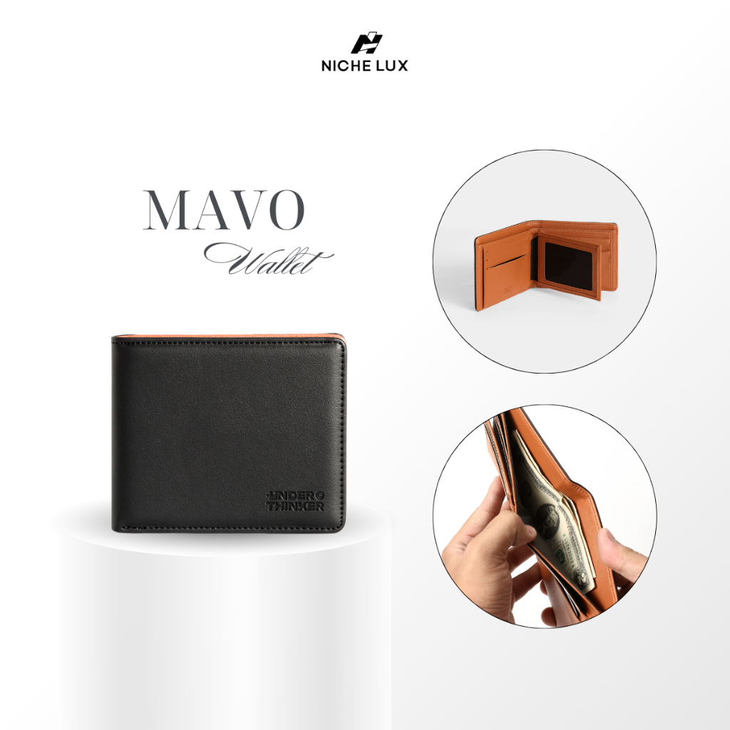 Ví Da PU Đứng Monogram MAVO Bóp Đựng Tiền Thẻ Nhiều Ngăn Cầm Tay Nam Nữ | NICHE LUXURY