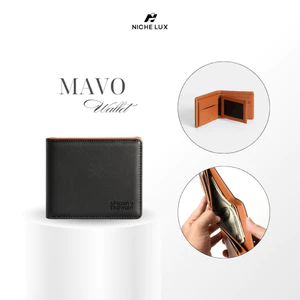 Ví Da PU Đứng Monogram MAVO Bóp Đựng Tiền Thẻ Nhiều Ngăn Cầm Tay Nam Nữ | NICHE LUXURY