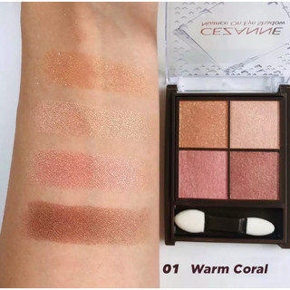 Phấn mắt Cezanne Phấn mắt 4 ô Nuance On Eye Shadow -  bảng mắt 4 ô bền màu, lên màu chuẩn chính hãng Nhật Bản