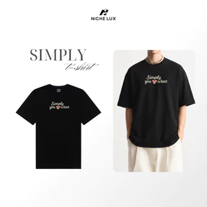 Áo Thun Form Rộng SIMPLY Phông Nam Nữ Unisex Cotton Thoáng Mát Cổ Tròn | Local brand NICHE LUXURY