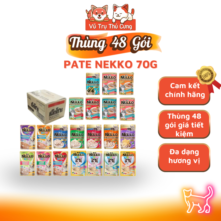 (Giá sỉ) Thùng 48 Gói Pate Nekko Thái Lan Cho Mèo Mọi Lứa Tuổi