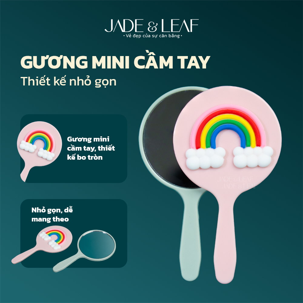 Gương Mini Cầm Tay Di Động Jade&Leaf, Gương Trang Điểm Nhỏ Gọn, Bỏ Túi Tiện Lợi Dễ Mang Đi