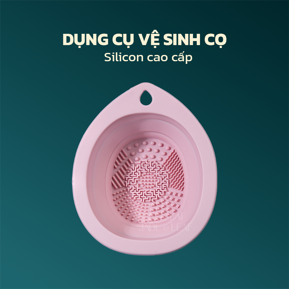 Dụng Cụ Vệ Sinh Cọ Trang Điểm Jade&Leaf Bằng Silicone, Chậu Giặt Cọ Mút Trang Điểm Gấp Gọn Hồng