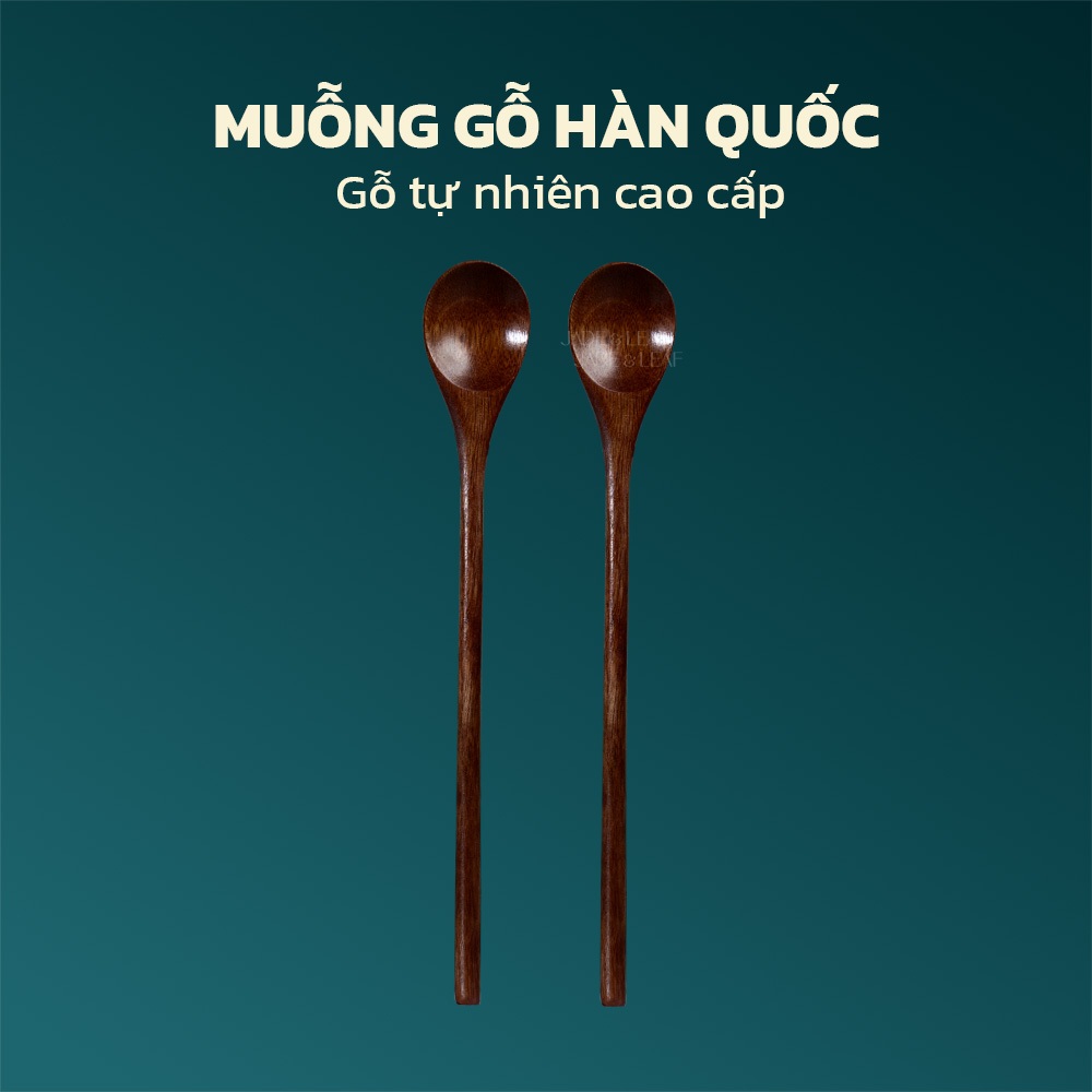 Muỗng Gỗ Hàn Quốc Jade&Leaf, Thìa Gỗ Cán Dài Từ Gỗ Cao Cấp Đắp Mặt Nạ Trộn Bột Trang Trí Tiện Lợi