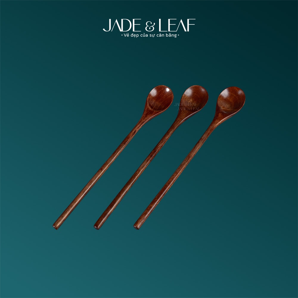 Muỗng Gỗ Hàn Quốc Jade&Leaf, Thìa Gỗ Cán Dài Từ Gỗ Cao Cấp Đắp Mặt Nạ Trộn Bột Trang Trí Tiện Lợi