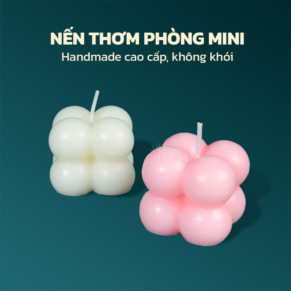 Nến Thơm Phòng Mini Jade&Leaf Handmade Cao Cấp, Không Khói Thành Phần Thiên Nhiên Thư Giãn Dễ Ngủ