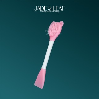 Bàn Chải Rửa Mặt Silicon Jade&Leaf, 2 Đầu Tiện Lợi Cọ Đắp Mặt Nạ Rửa Mặt Hình Gấu Siêu Dễ Thương