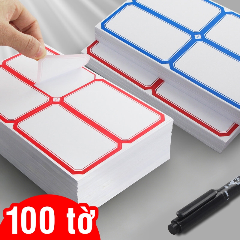 Nhãn dán ghi chú đa năng - Set 50 tem dán cho văn phòng, hỗ trợ đánh dấu thông tin và ghi giá nhanh chóng