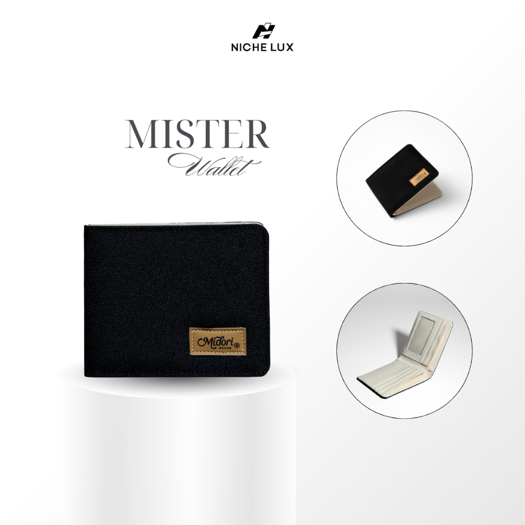 Ví Vải Ngang Nam Nữ Mister Bóp Đựng Tiền Thẻ Nhiều Ngăn Polyester | NICHE LUXURY
