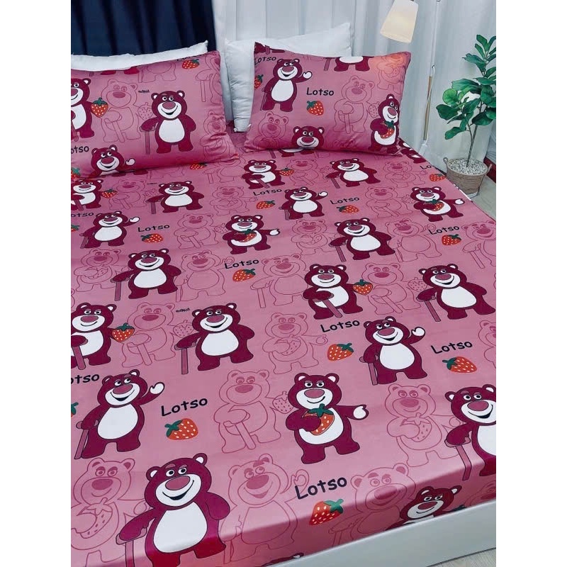 Bộ ga giường thun lạnh thun silk họa tiết nhiều màu 4 món ga áo gối co giãn cao cấp nằm thoáng khí